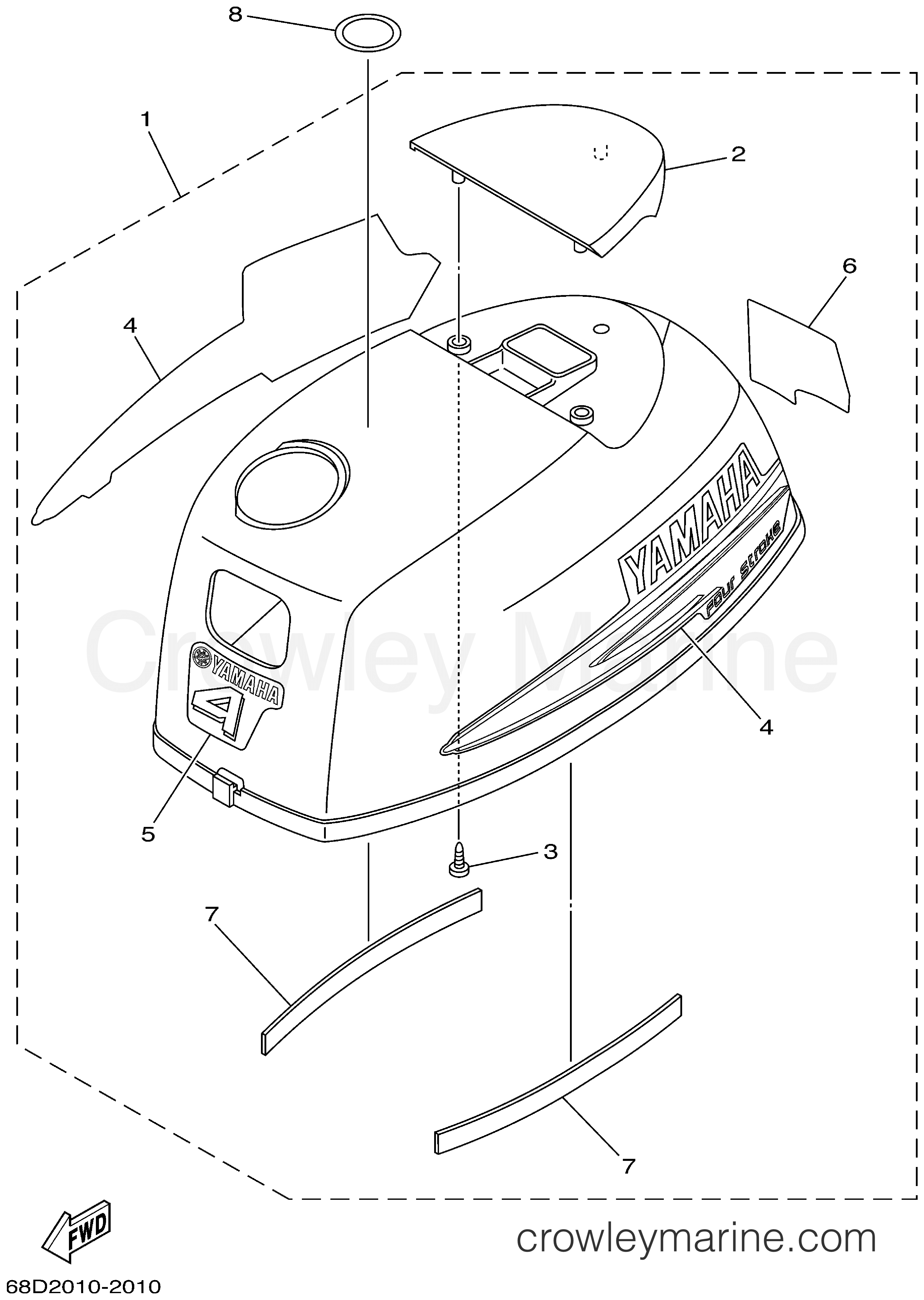 Yamaha Motors F4MSHA - TOP COWLING