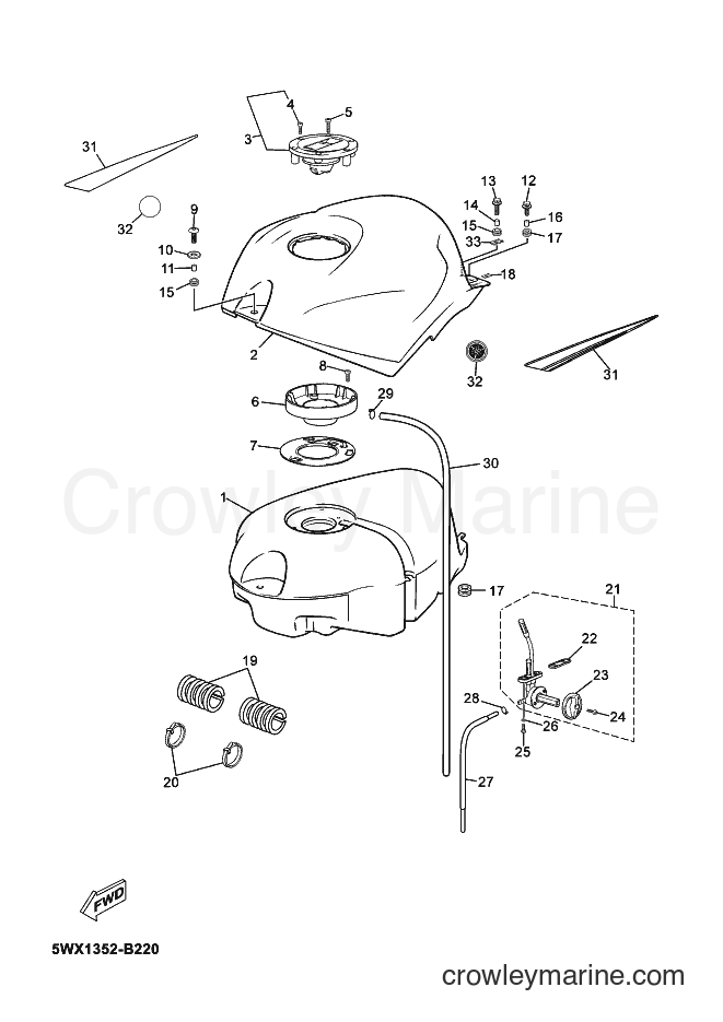 2003 Scooter TZR50 - TZR50 (5WX1) [080] - FUEL TANK