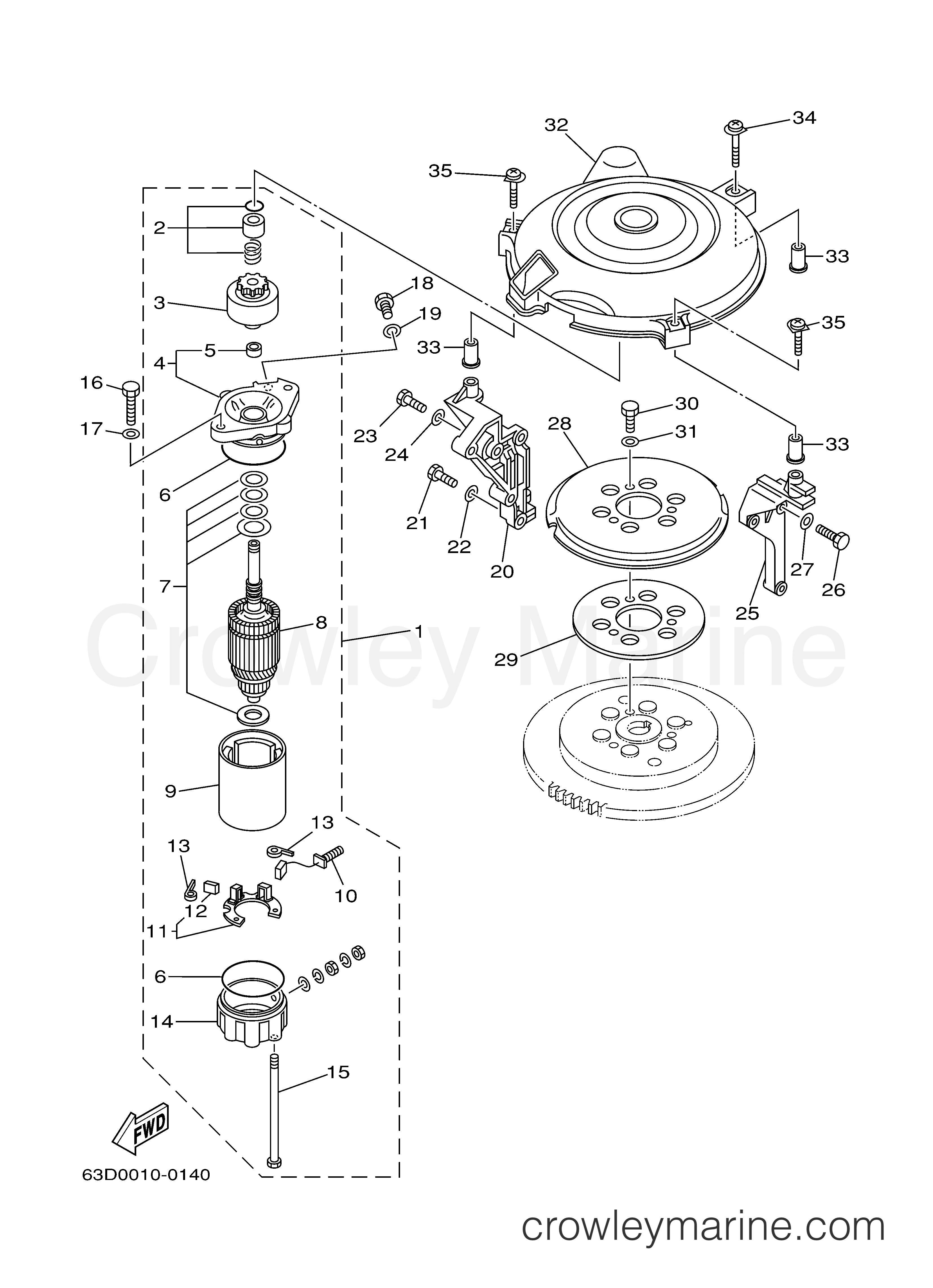 Yamaha Motors 40MLHZ - STARTING MOTOR