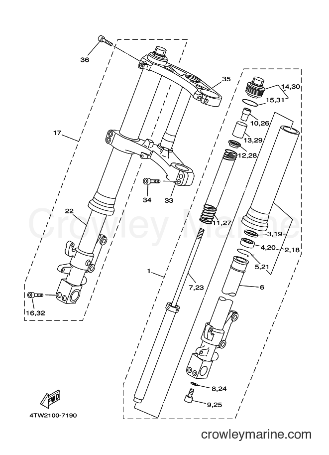 1997 Street Bike TZ250 - TZ250 (4TW2) [030] - FRONT FORK