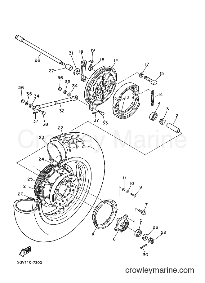 1998 Cruiser XV535 - XV535 (4YN5) [010] - REAR WHEEL