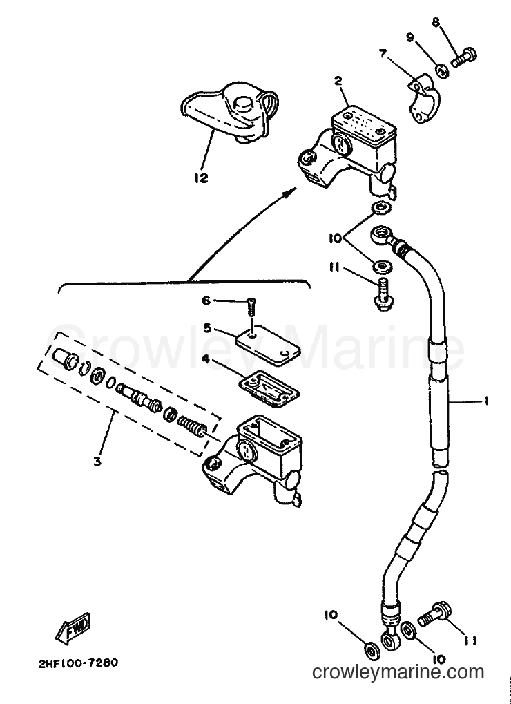 1987 Dirt Bike YZ80 - YZ80 (2JF) [999] - FRONT MASTER CYLINDER