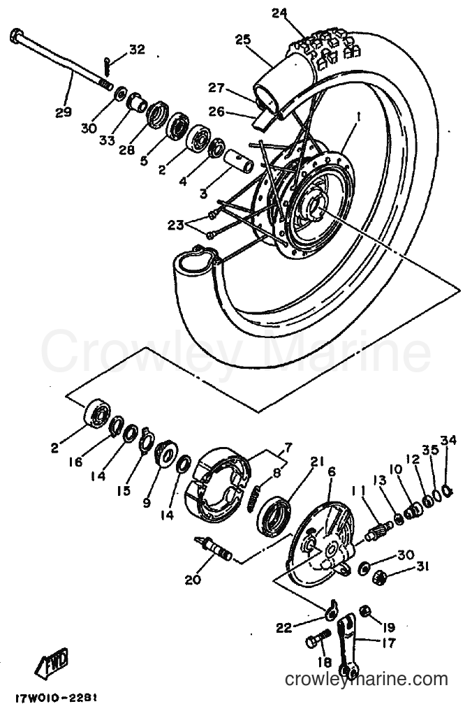 1991 Dirt Bike DT50LC - DT50LC (3BK7) [010] - FRONT WHEEL