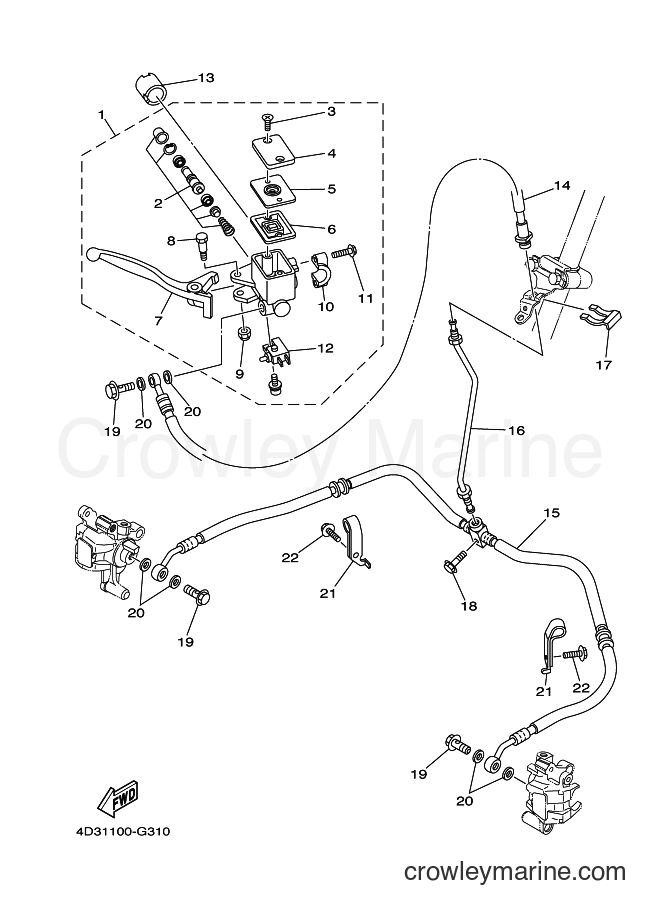 Yamaha Motors YFS250 (4D33) [010] - FRONT MASTER CYLINDER