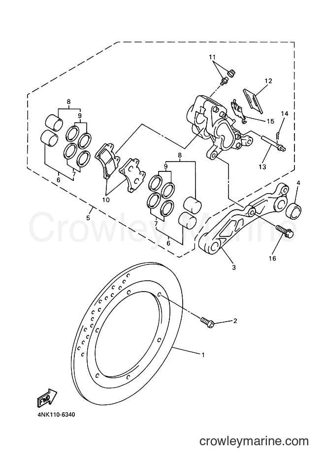 Yamaha Motors XVZ1300A (4YP4) [010] - REAR BRAKE CALIPER