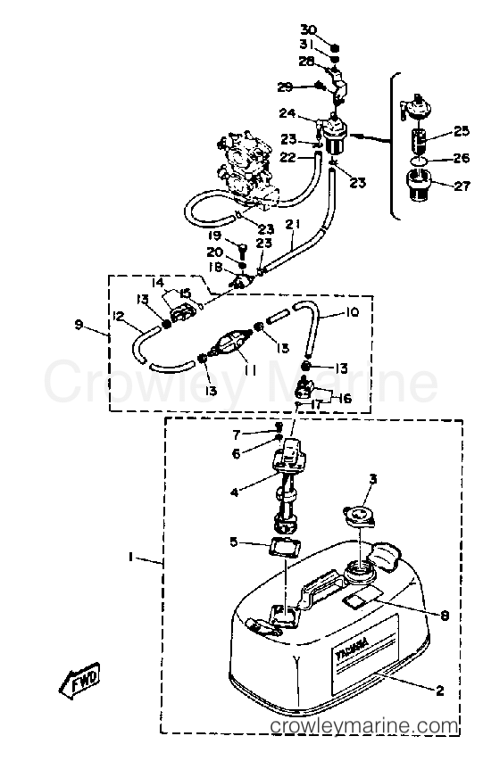 Yamaha Motors 25ESHQ - FUEL TANK