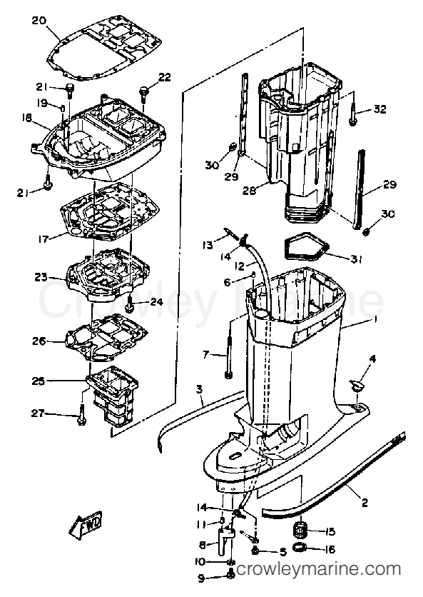 Yamaha Motors L250TXRP - UPPER CASING