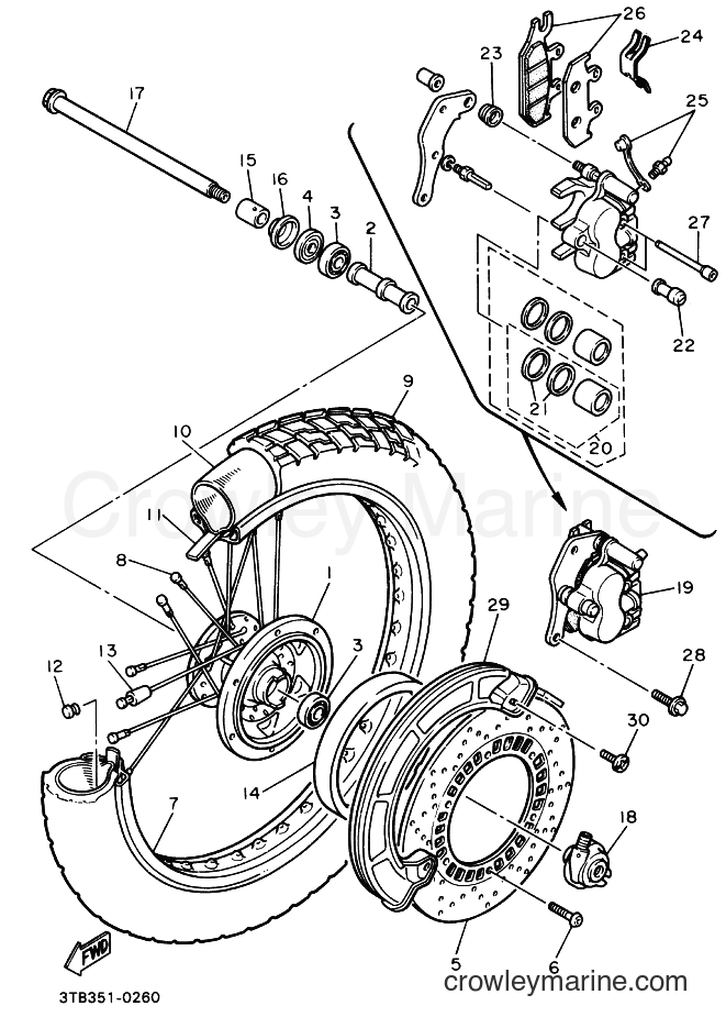 1993 Dirt Bike XT600 - XT600 (4AE3) [999] - FRONT WHEEL