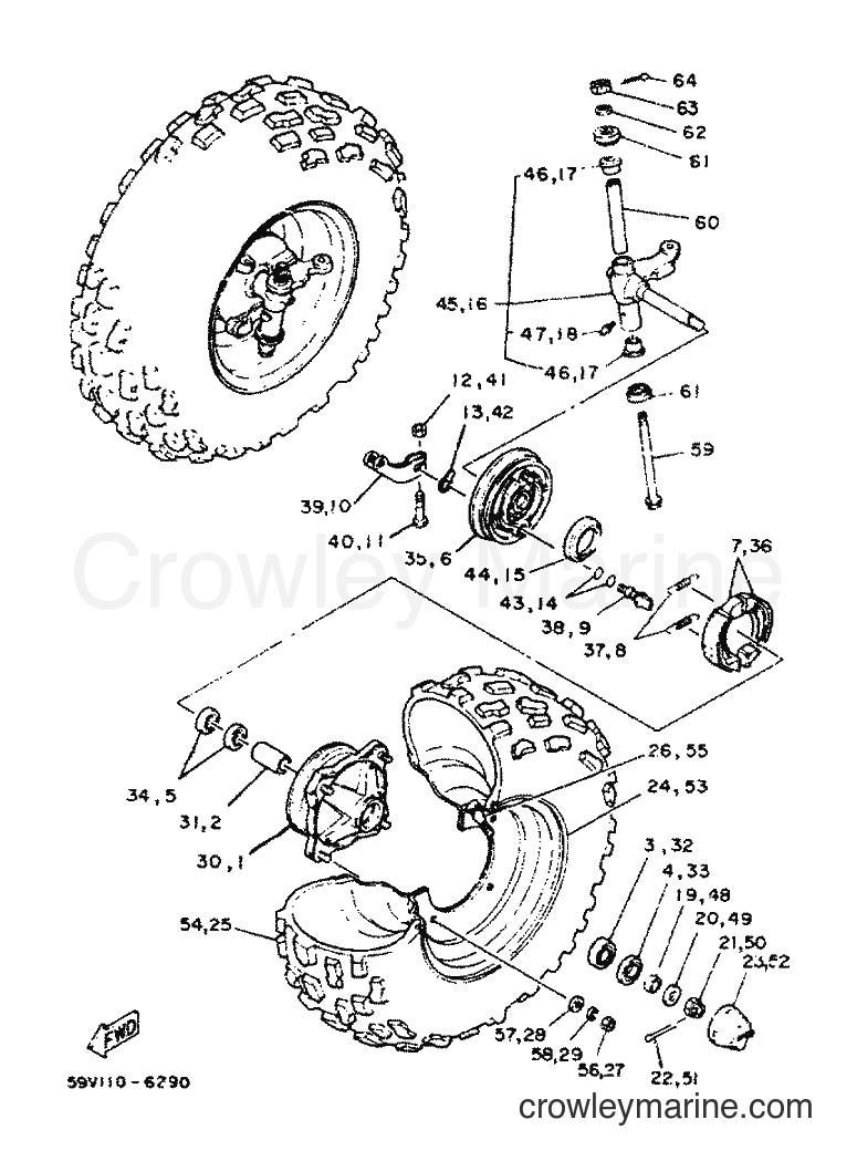 1986 ATV YFM225N - YFM225N (59V) [999] - FRONT WHEEL