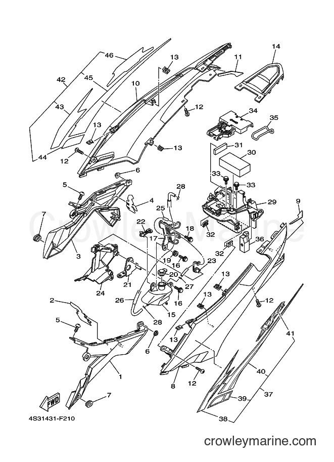 2007 Dirt Bike JT135 - JT135 (4S33) [010] - SIDE COVER