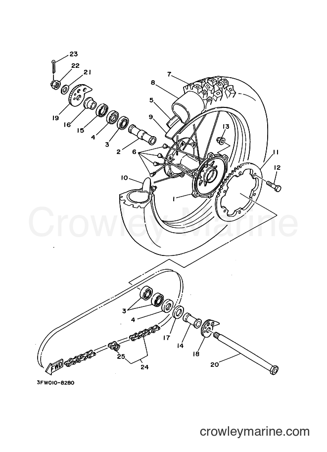 1990 Dirt Bike DT200R - DT200R (3MH2) [010] - REAR WHEEL