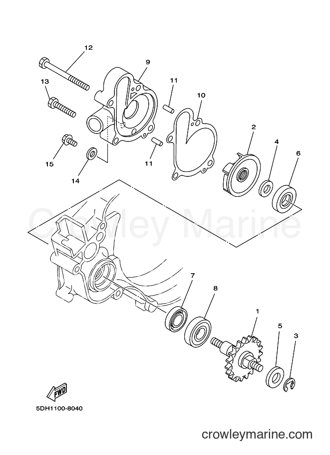 2004 Dirt Bike YZ125 - YZ125 (5XE2) [030] - WATER PUMP