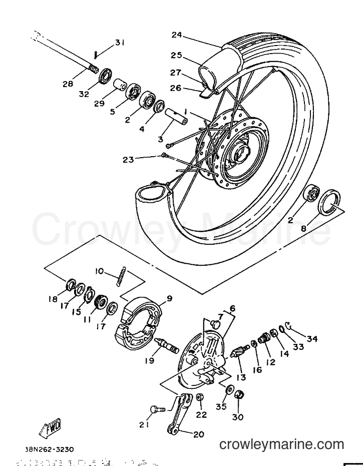 1987 Street Bike YB100 - YB100 (18N) [999] - FRONT WHEEL