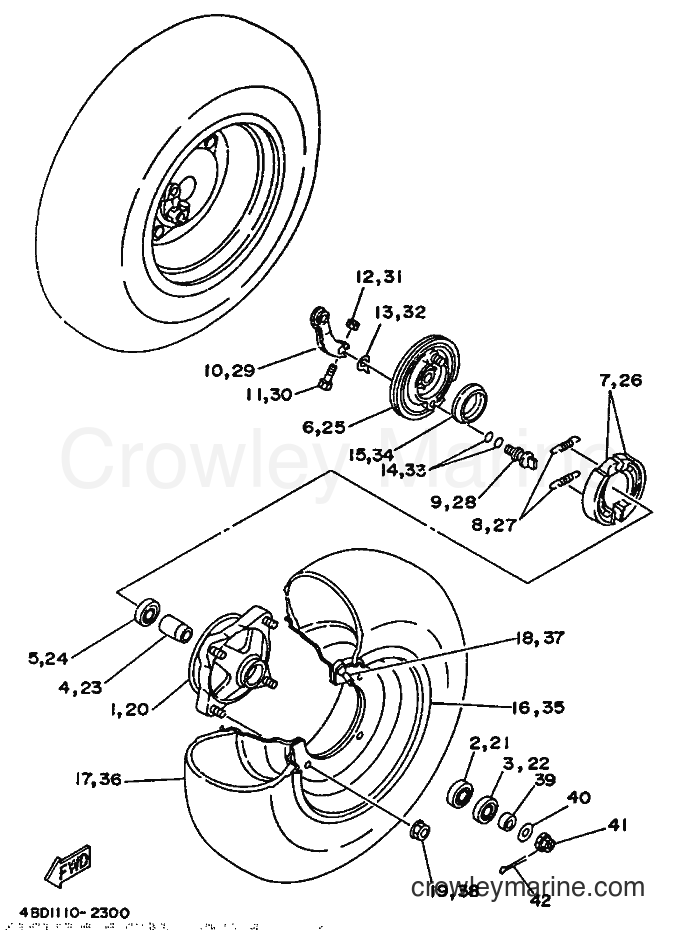 Yamaha Motors YFB250 (4BD5) [010] - FRONT WHEEL
