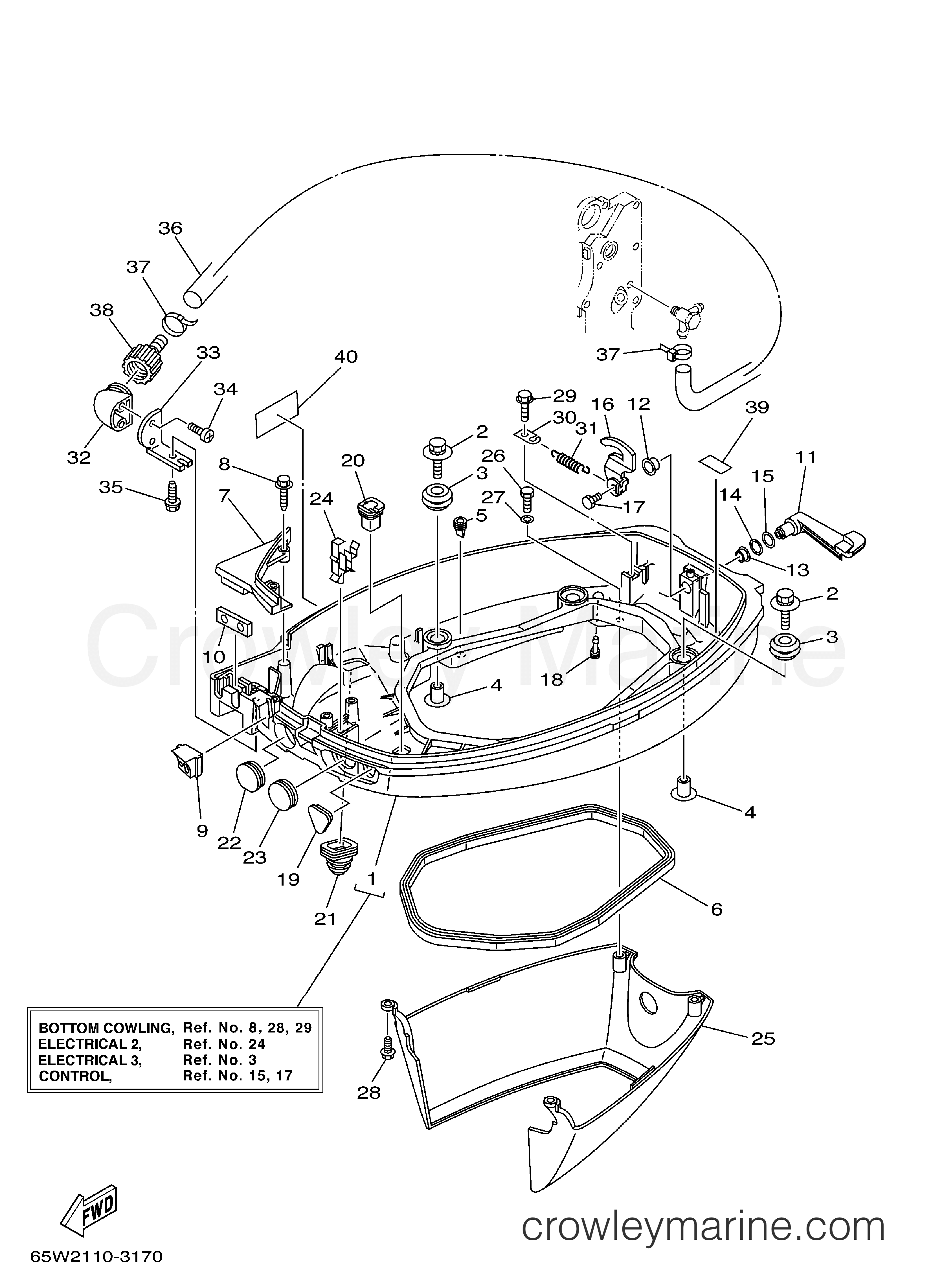 Yamaha Motors F25ELRC - BOTTOM COWLING