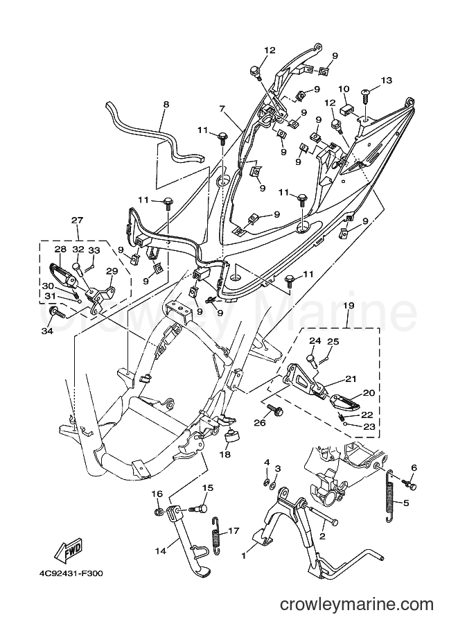 2009 Scooter AL115C - AL115C (4C97) [010] - STAND & FOOTREST