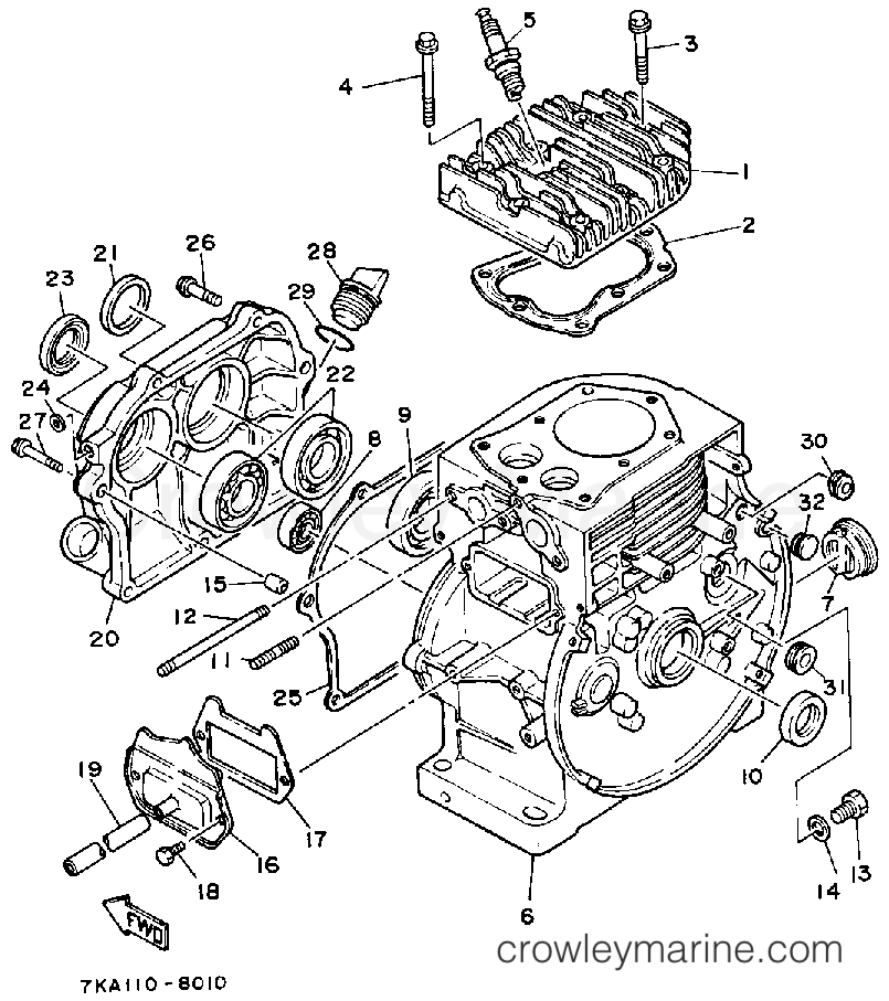 Yamaha Motors YS624WN - CYLINDER - CRANKCASE