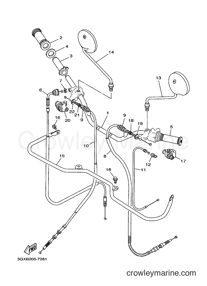 2005 Street Bike AG200F - AG200F (3GXM) [010] - STEERING HANDLE & CABLE