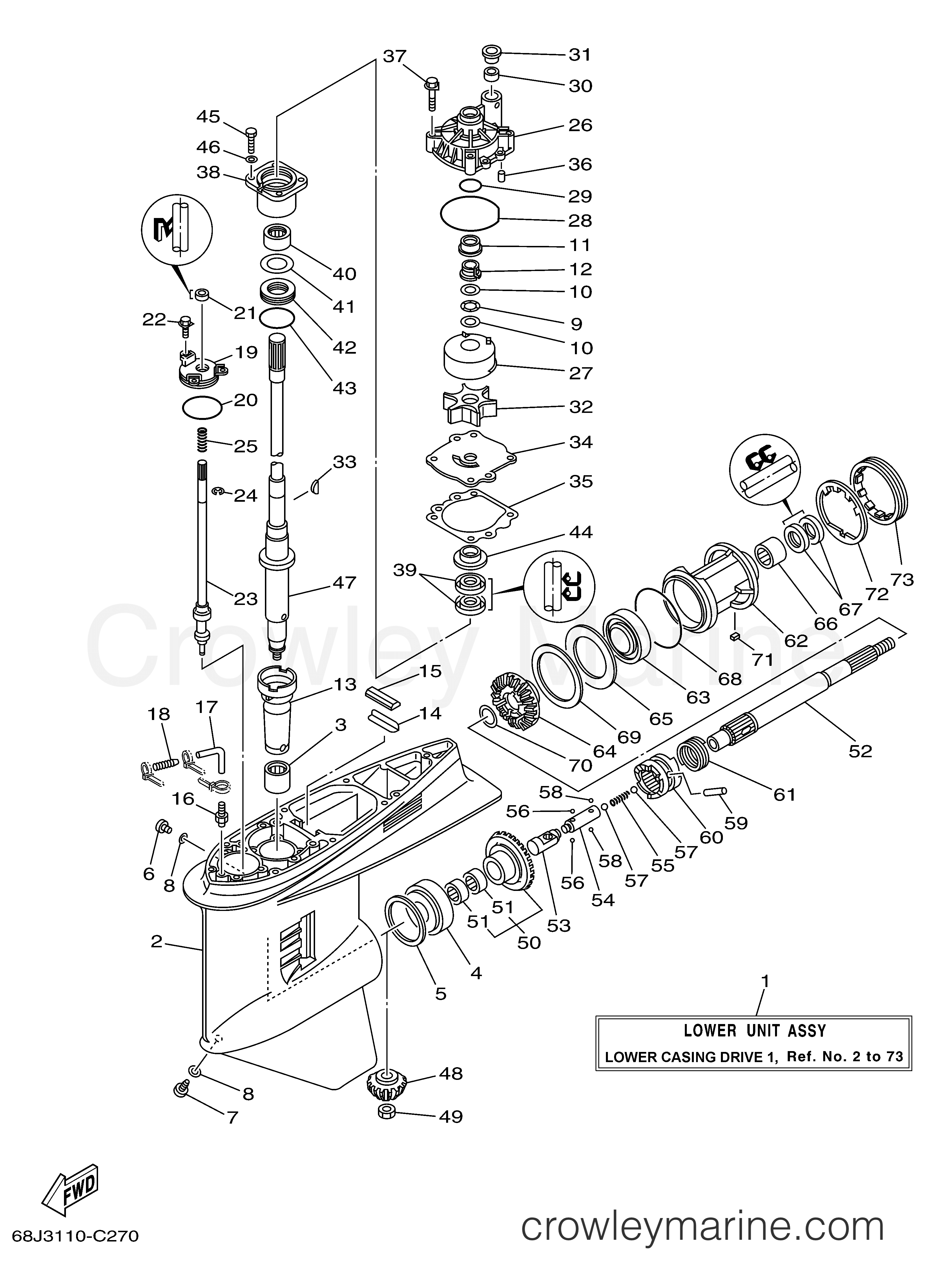 Yamaha Motors VZ150TLRD - LOWER CASING DRIVE 1