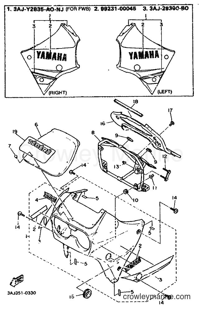 Yamaha Motors XT600Z (3AJ6) [999] - COWLING 1