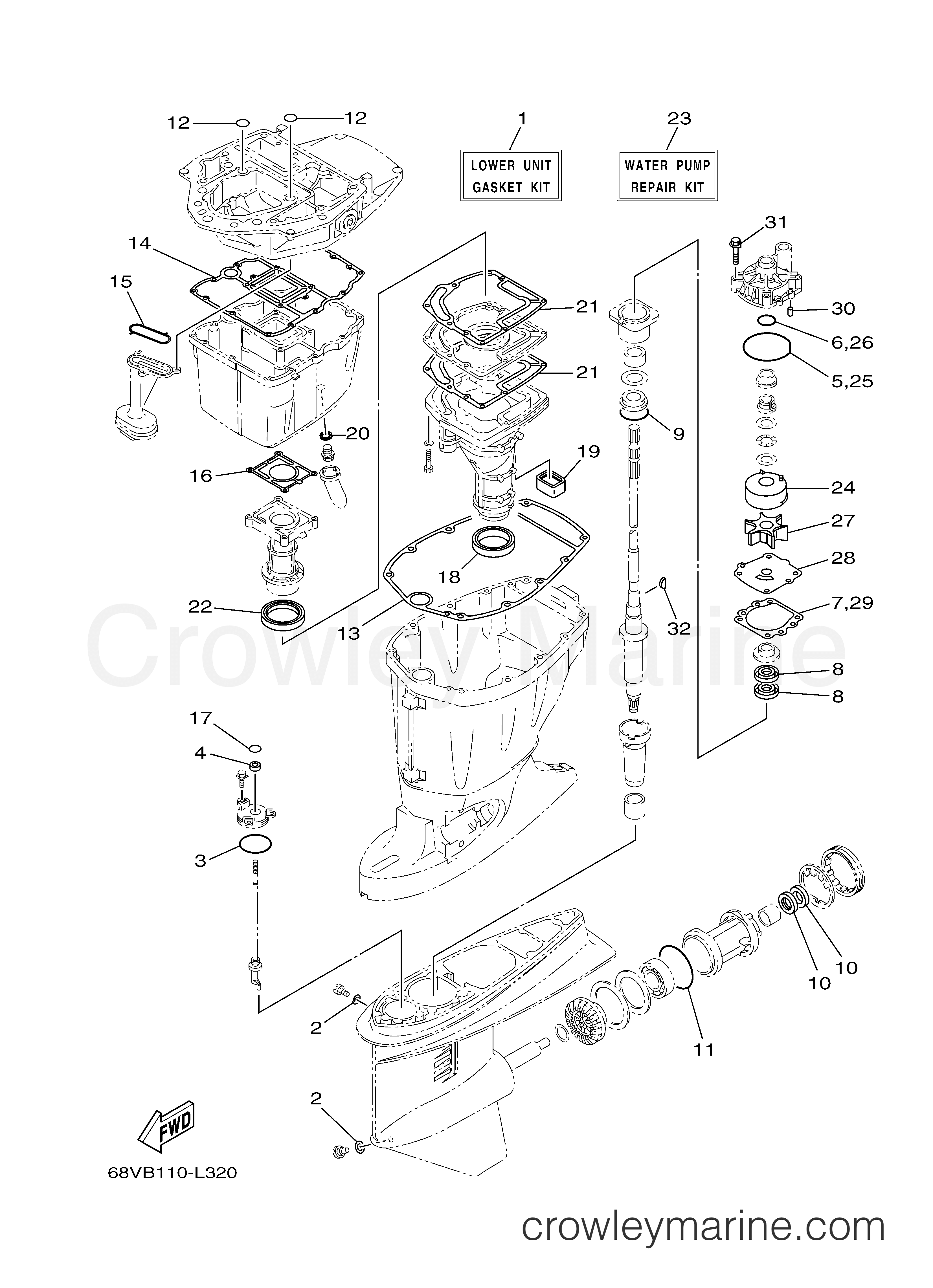 Yamaha Motors F115LA - REPAIR KIT 2