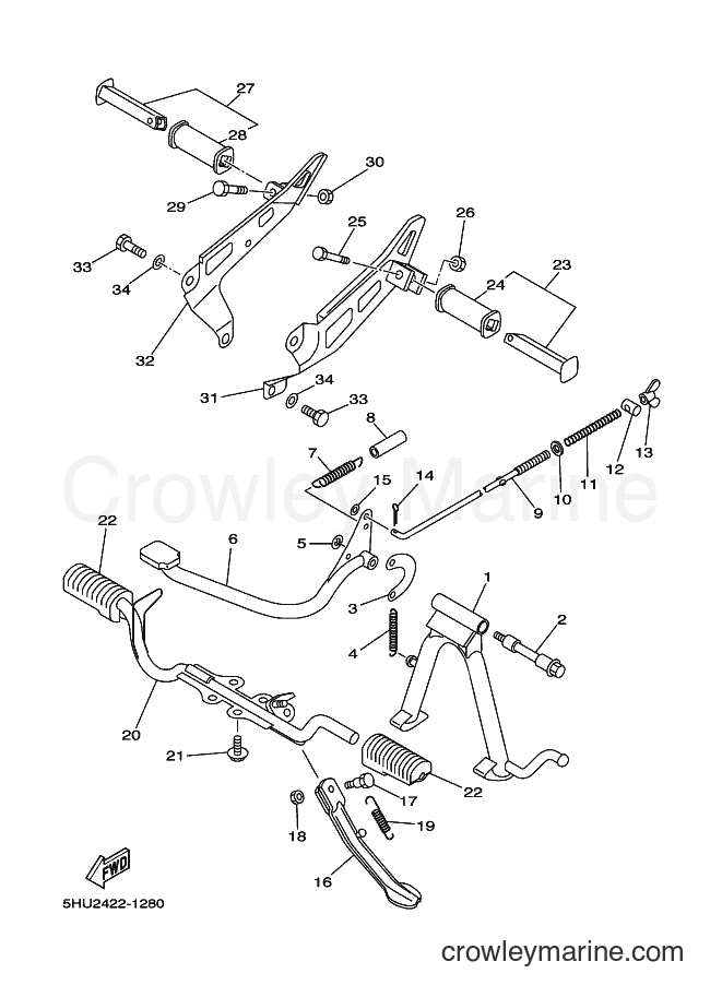 2001 Scooter T105SE - T105SE (5HU2) [010] - STAND & FOOTREST
