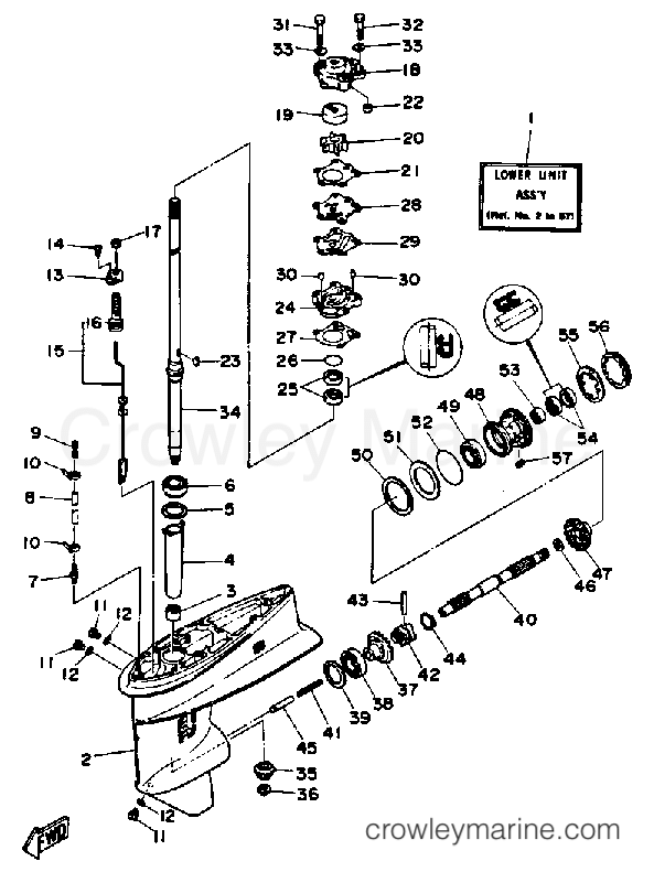 Yamaha Motors 30MLHQ - LOWER DRIVE 1