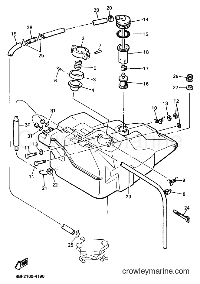 1996 Snowmobile VT480 - VT480 (8BK3) [020] - FUEL TANK