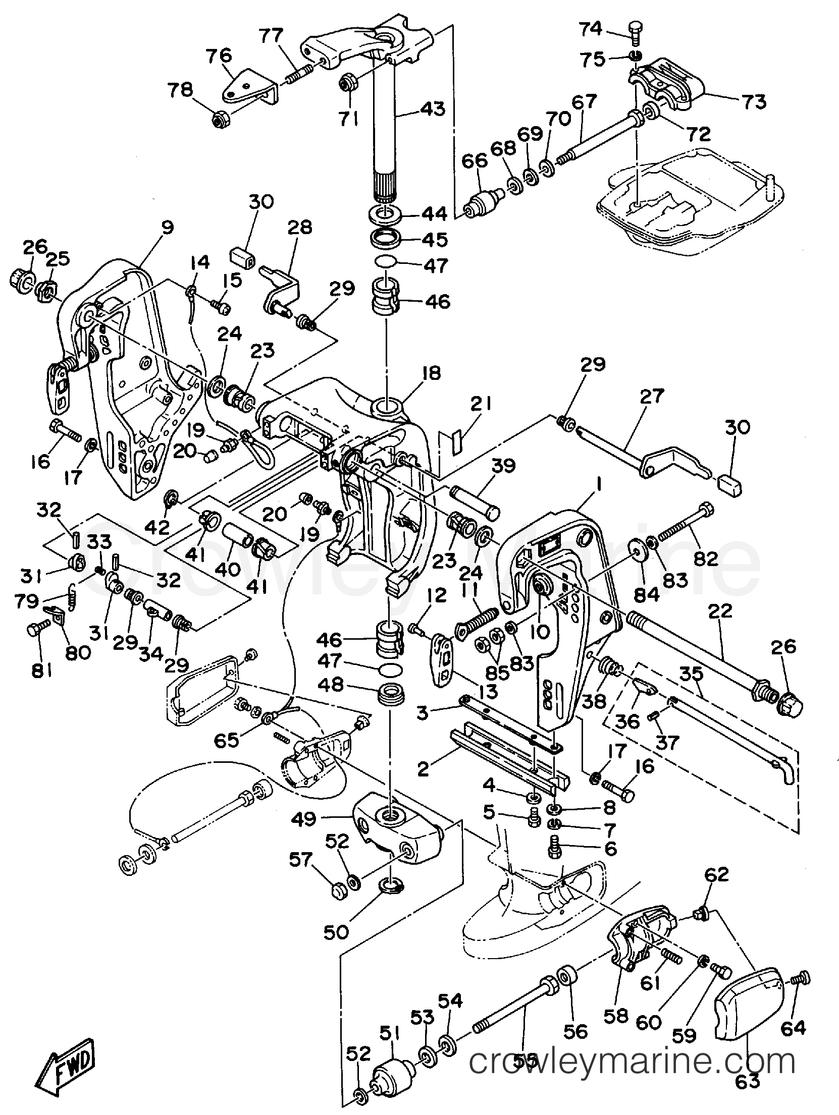 Yamaha Motors C55TLRS - BRACKET 1 (C55ER)
