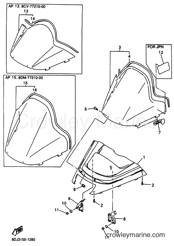 Yamaha Motors PZ500 (8DJ3) [020] - WINDSHIELD
