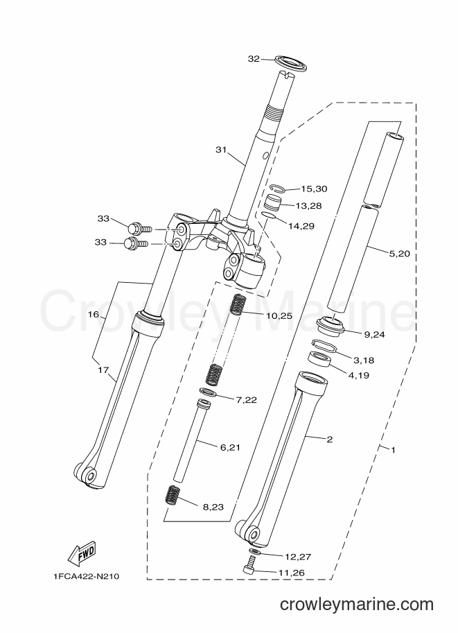 Yamaha Motors T115FLSE (1FC7) [010] - FRONT FORK 2