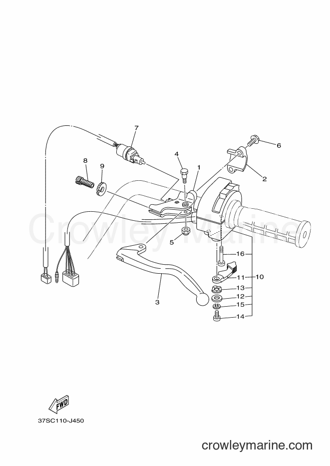 2012 ATV YFM450FWAD - YFM450FWAD (1CTF) [010] - HANDLE SWITCH & LEVER