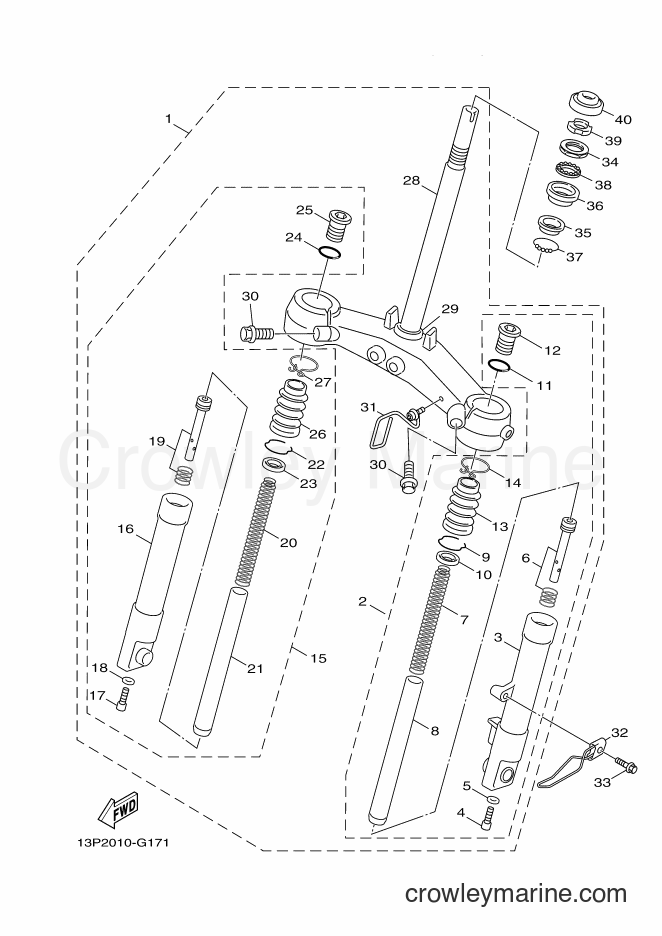 Yamaha Motors XC50Y (3D18) [010] - FRONT FORK