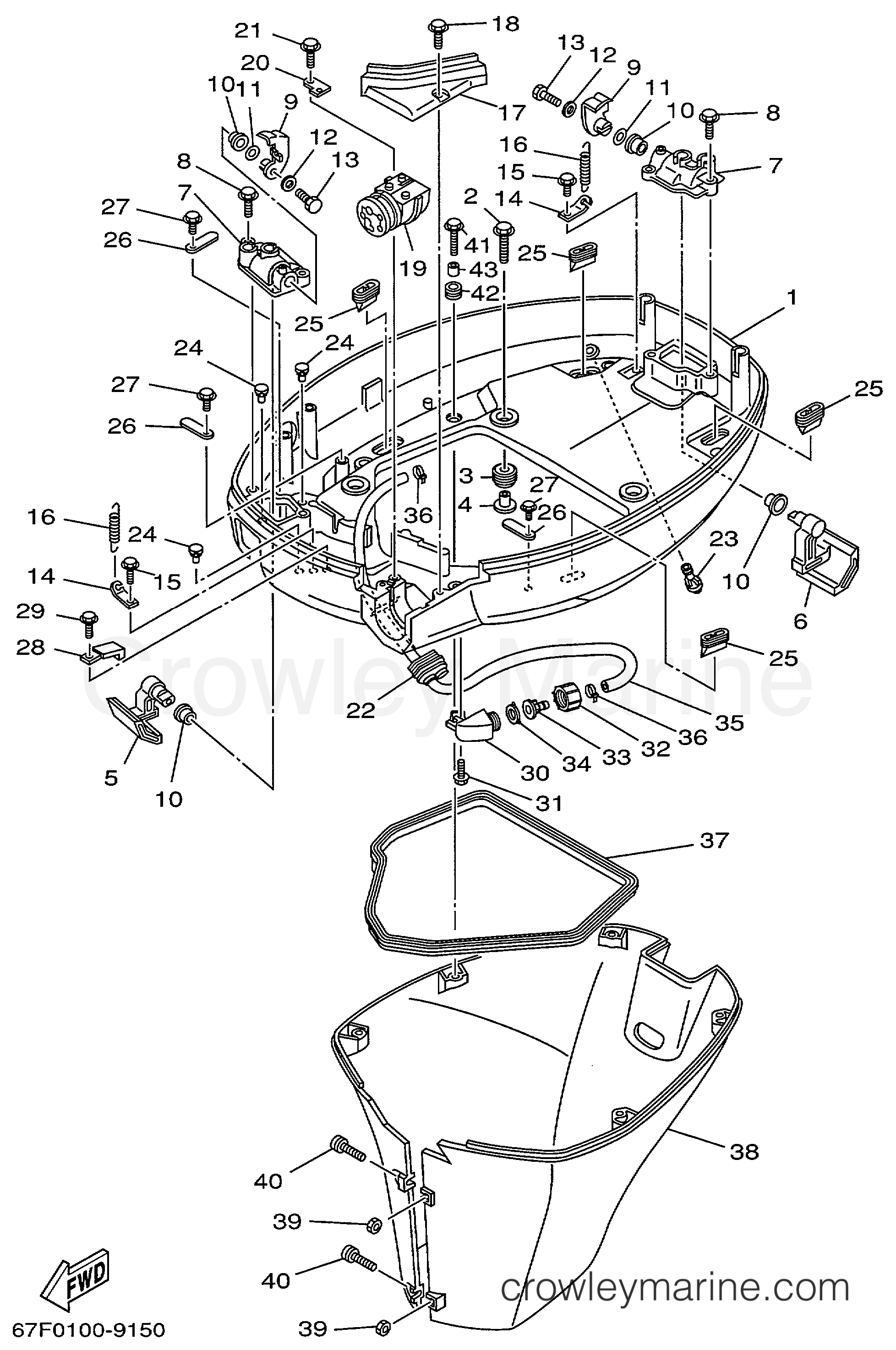 Yamaha Motors F100TLRX - BOTTOM COWLING