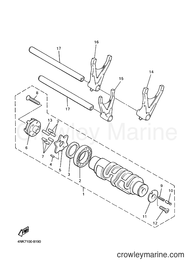 Yamaha Motors XVZ1300A (4YP4) [010] - SHIFT CAM & FORK