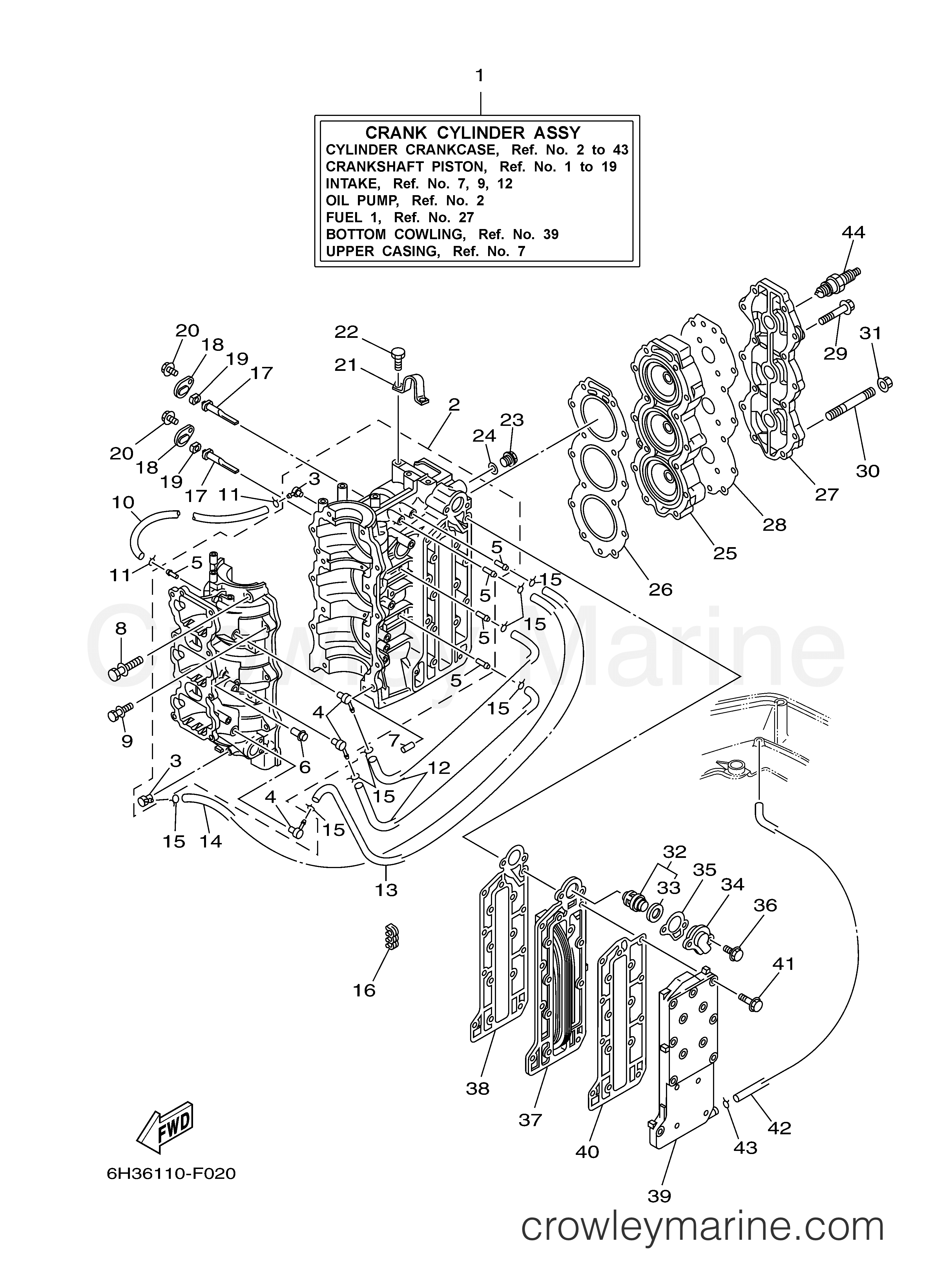 Yamaha Motors 70TLR - CYLINDER CRANKCASE