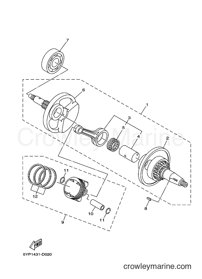 2010 Scooter T135FI - T135FI (2S53) [010] - CRANKSHAFT & PISTON