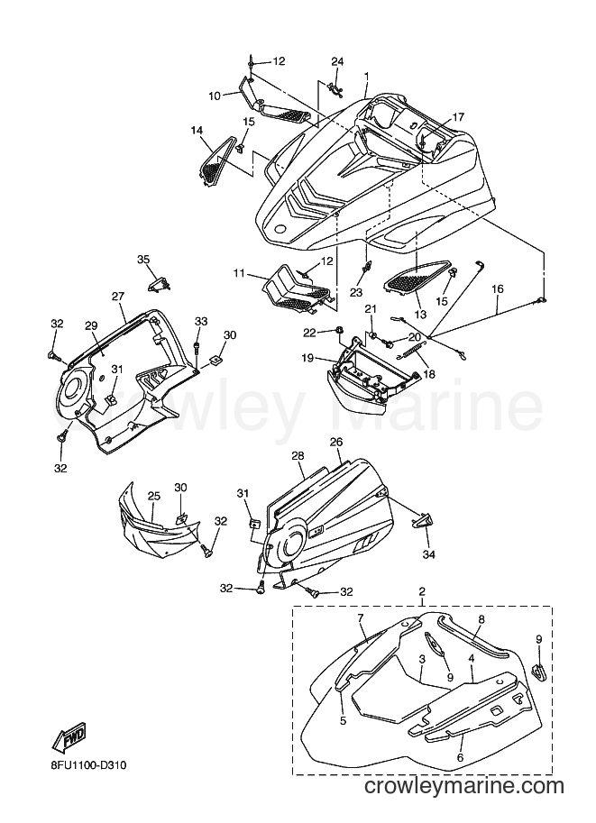 2005 Snowmobile RX10 - RX10 (8FU1) [020] - SHROUD