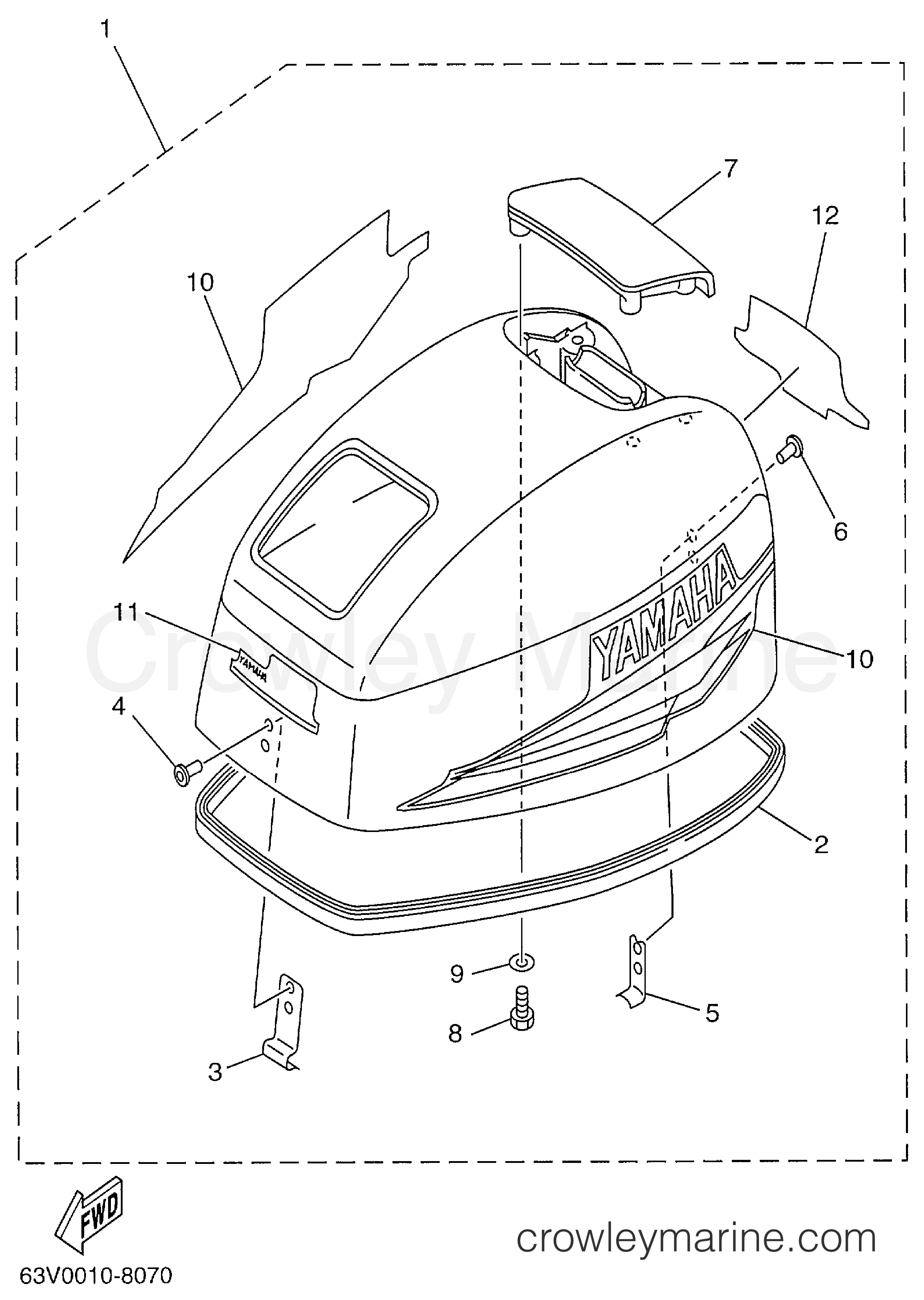 Yamaha Motors 15MLHX - TOP COWLING