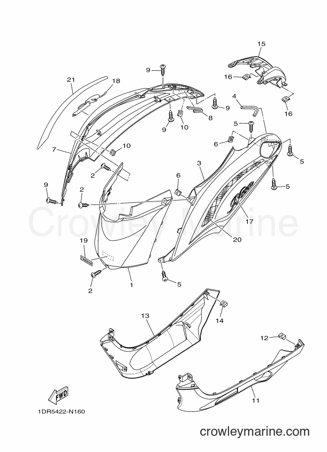 2014 Scooter XC115S - XC115S (1DR5) [010] - SIDE COVER