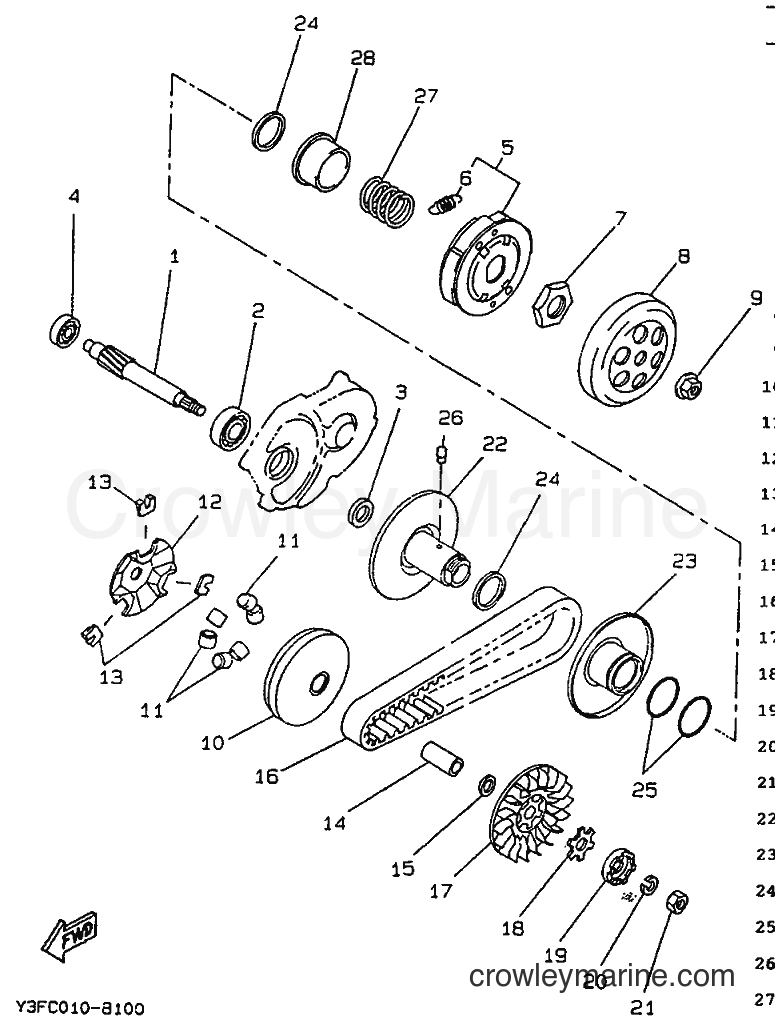 1992 Scooter CW50 - CW50 (4CA3) [999] - CLUTCH