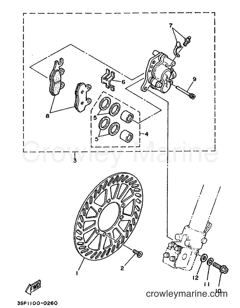 1990 Dirt Bike YZ125 - YZ125 (3SR2) [020] - FRONT BRAKE CALIPER