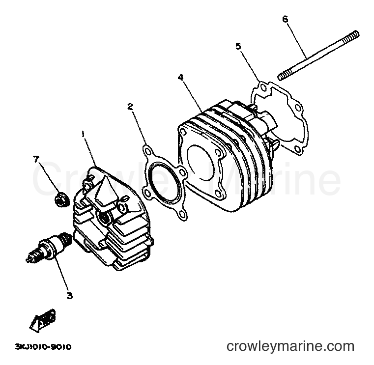 1994 Scooter YA50R - YA50R (4PC1) [999] - CYLINDER HEAD