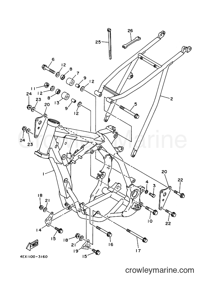 1993 Dirt Bike YZ125 - YZ125 (4EX2) [020] - FRAME