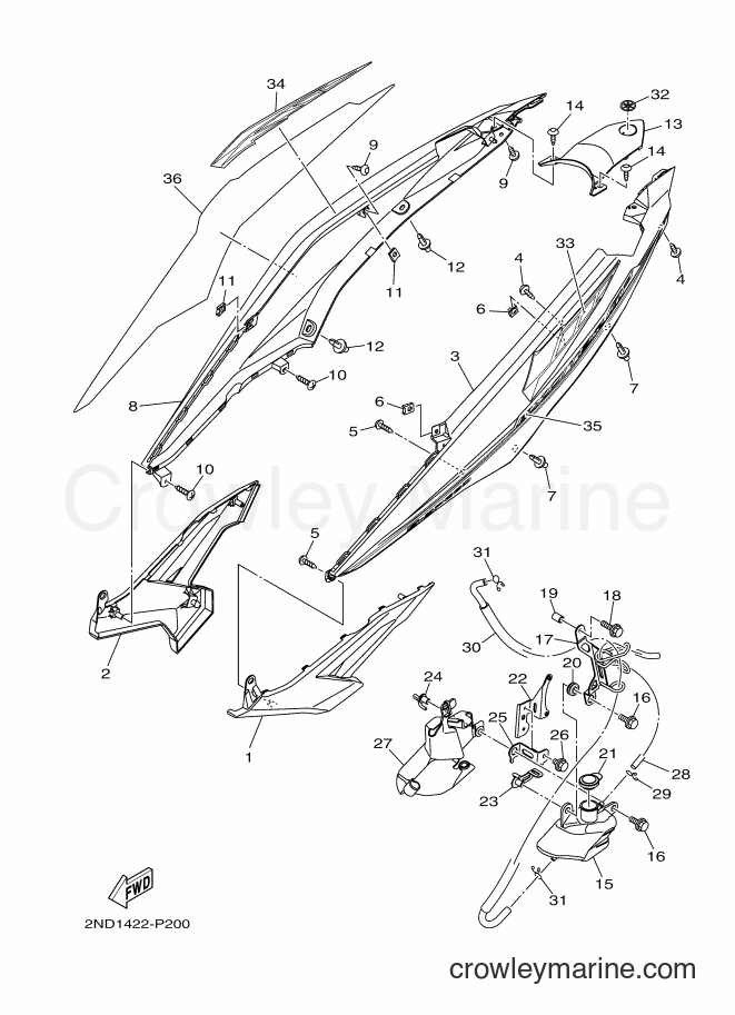 2015 Scooter T150 - T150 (2ND2) [010] - SIDE COVER 2