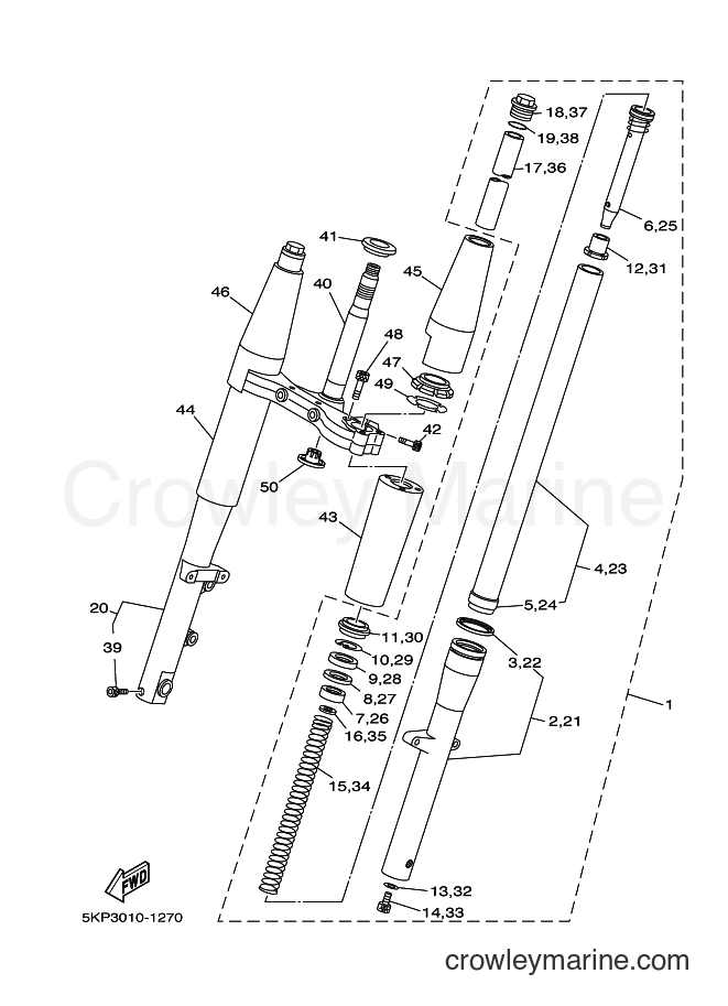 Yamaha Motors XVS400C (35C5) [010] - FRONT FORK