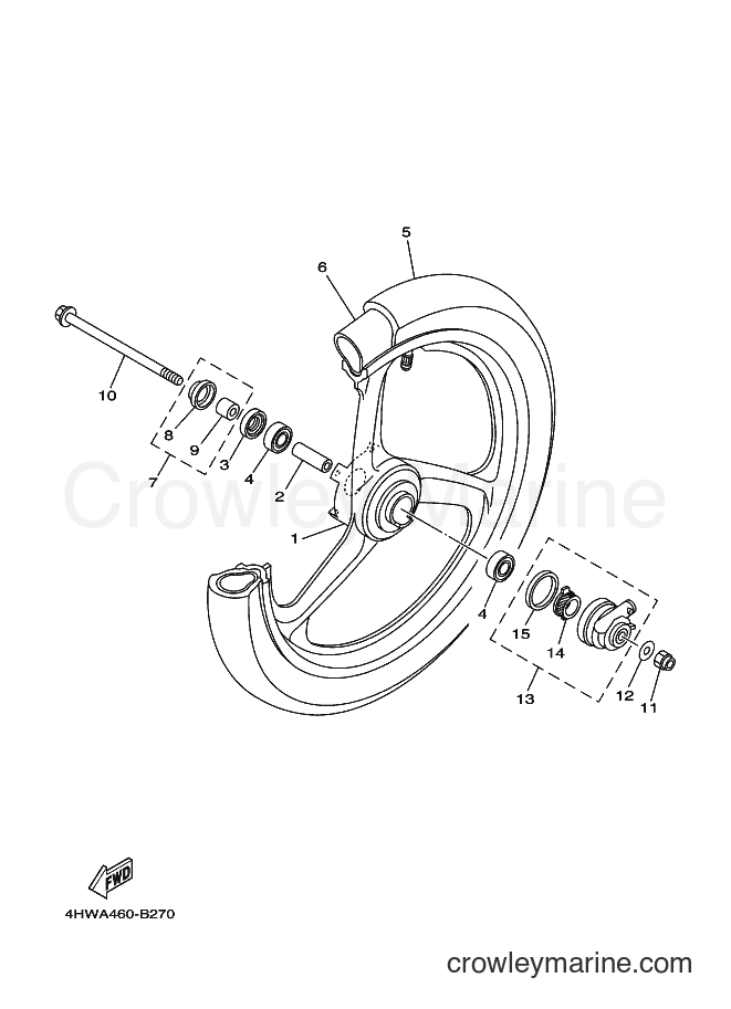 2003 Street Bike V110E - V110E (4WHA) [010] - FRONT WHEEL FOR CAST WHEEL