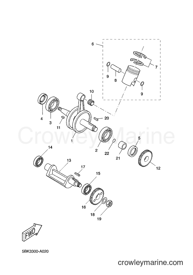 2002 Scooter DT50R - DT50R (5BK3) [020] - CRANKSHAFT & PISTON