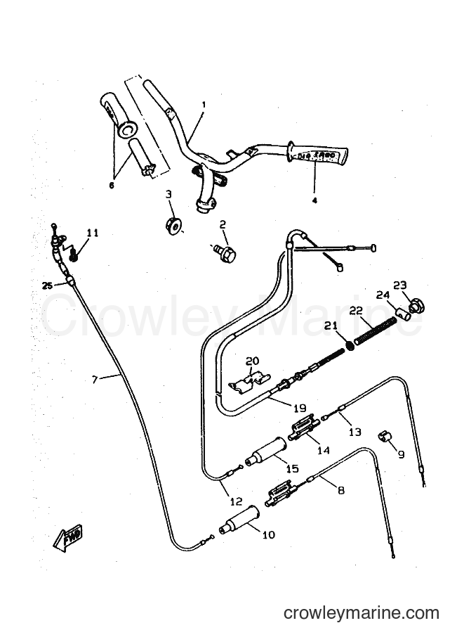 Yamaha Motors CW50RS (4VB4) [010] - STEERING HANDLE & CABLE