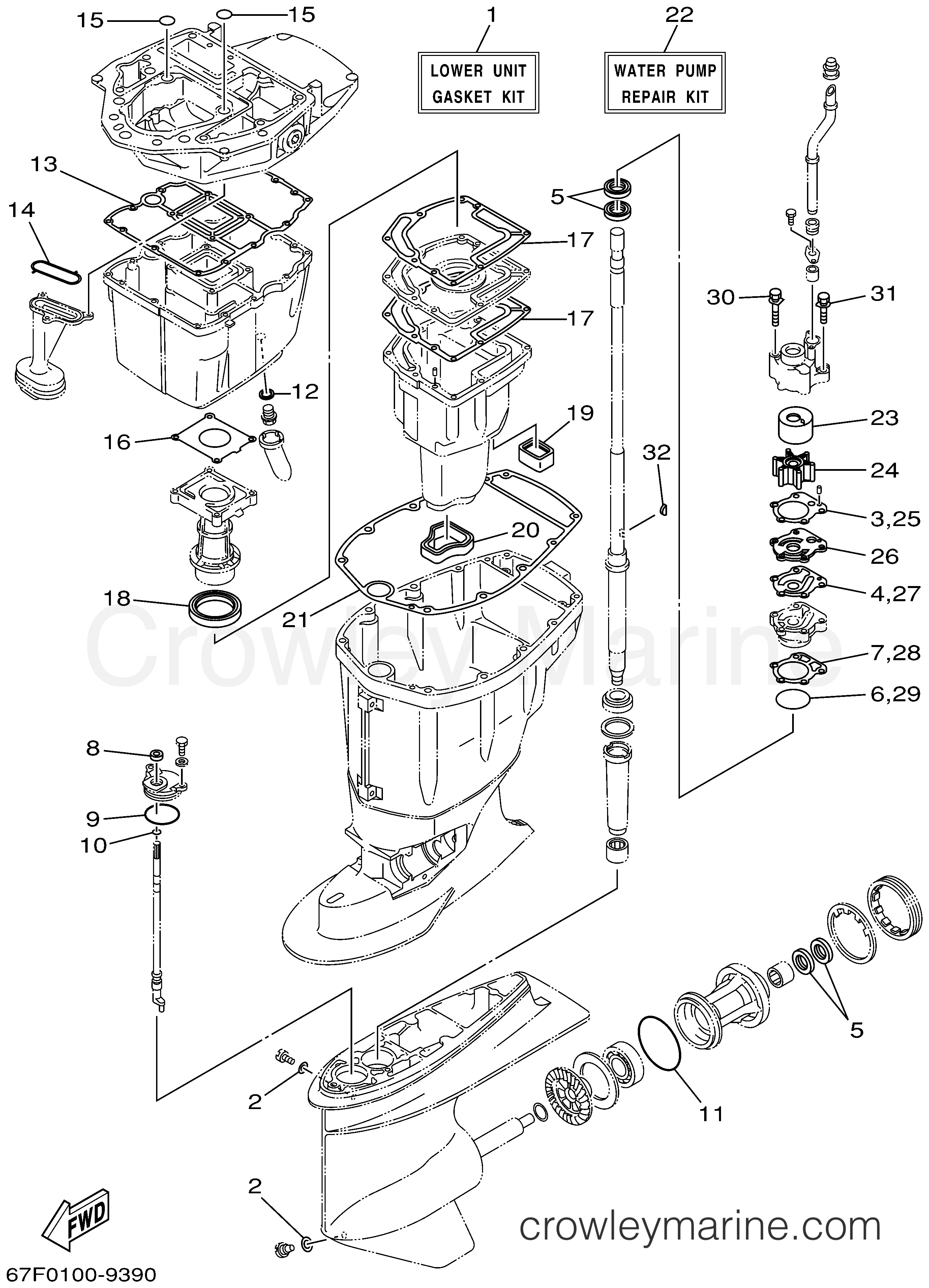 Yamaha Motors F80TJRA - REPAIR KIT 3